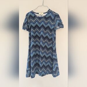 Wishful Park Navy and Teal Chevron Kids Dress